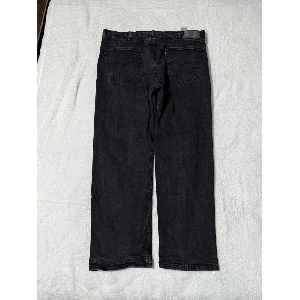 Levis 505 Jeans Mens 36x28‎ Black Regular Straight Mid Rise Dark Wash